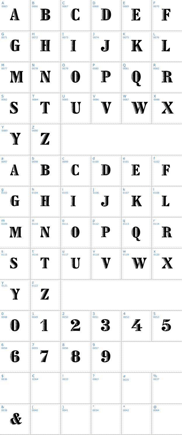 Schriftzeichen Zebraesq Font