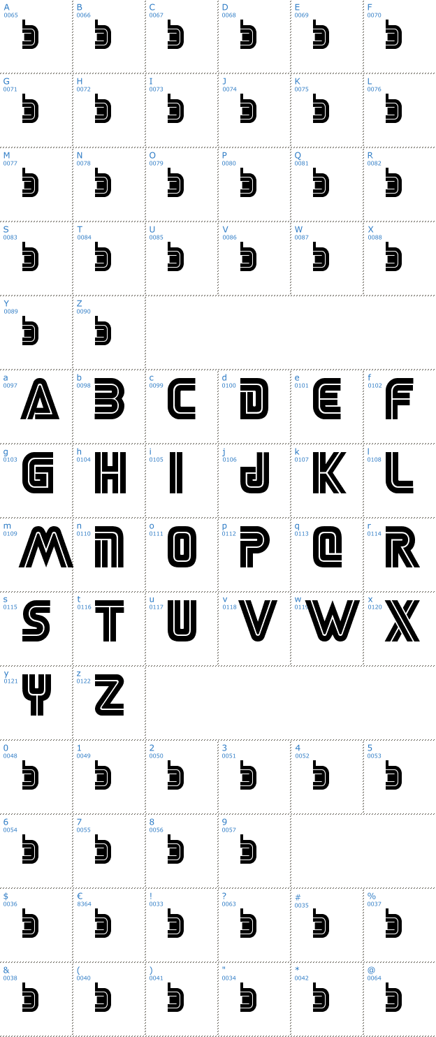 Schriftzeichen Sega Font