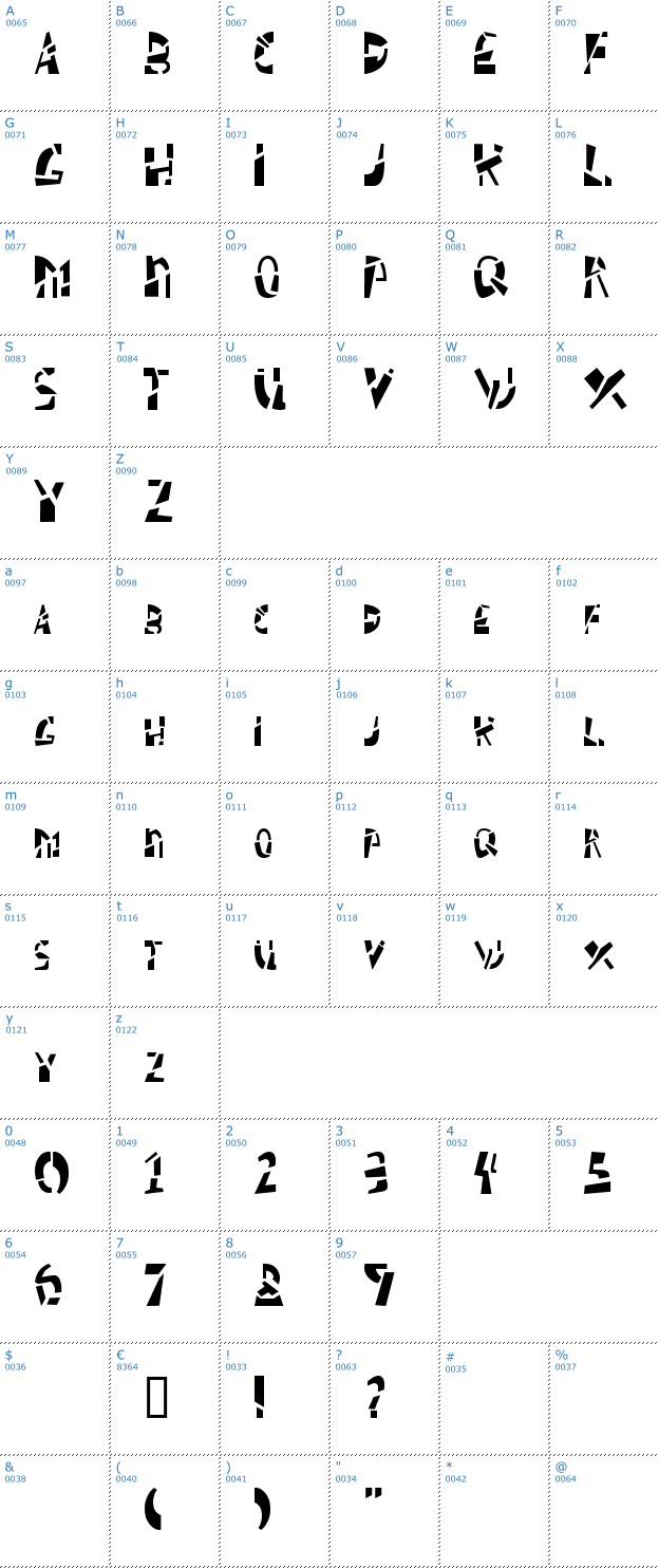 Schriftzeichen Schizm AOE Font