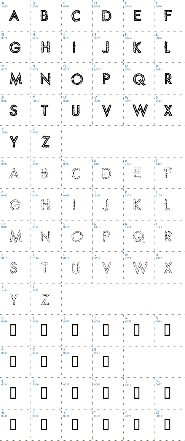 Schriftzeichen Spike Crumb Swizzle Font