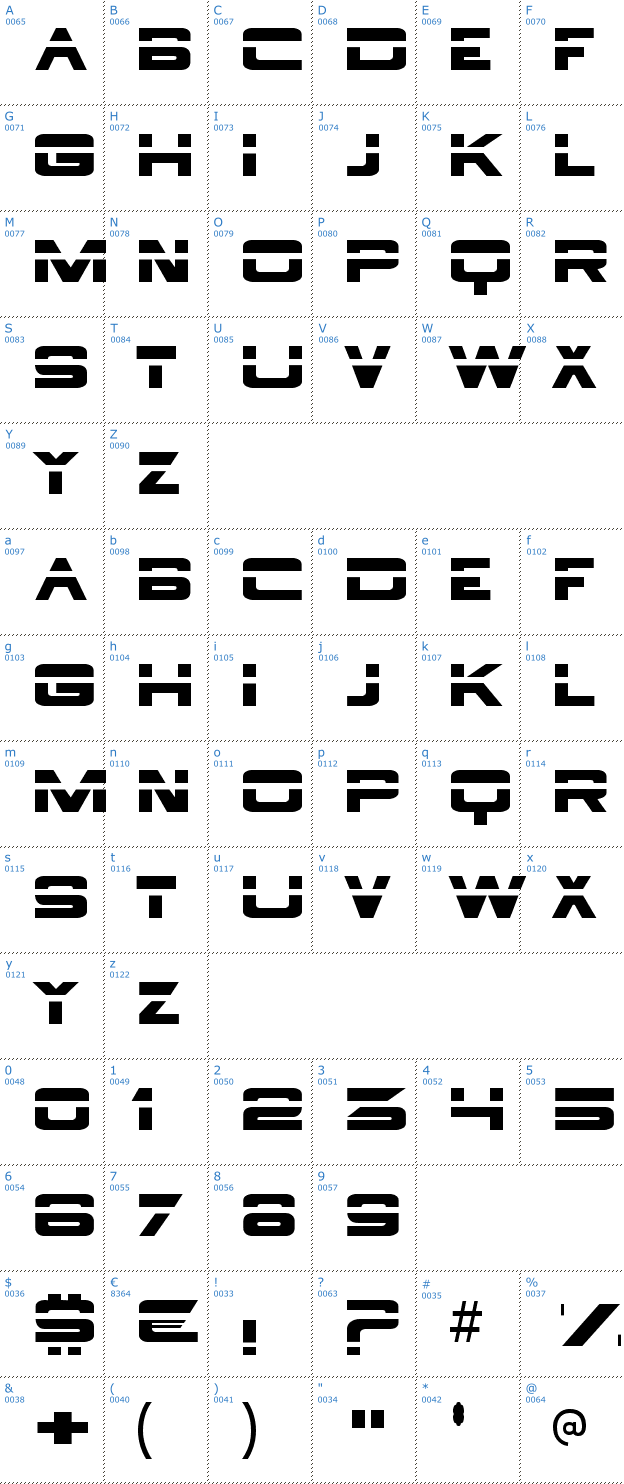 Schriftzeichen Borg 9 Font