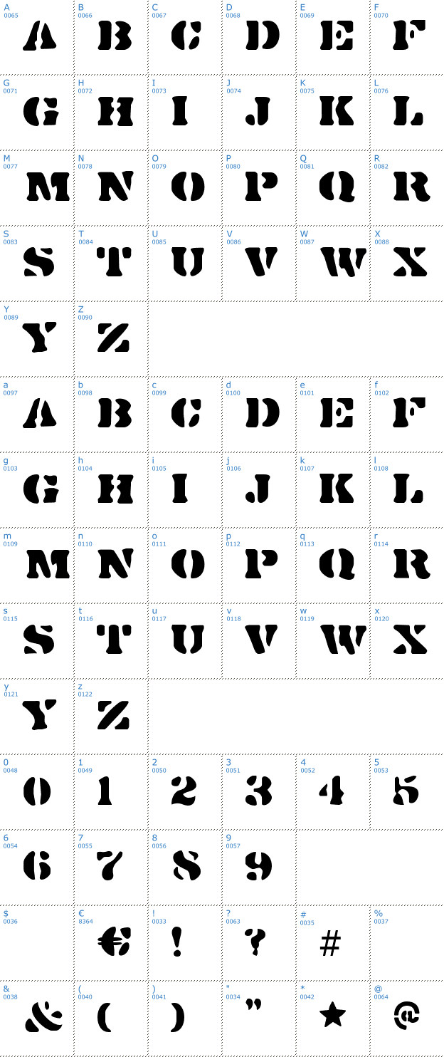 Schriftzeichen Dirty Bakers Dozen Font