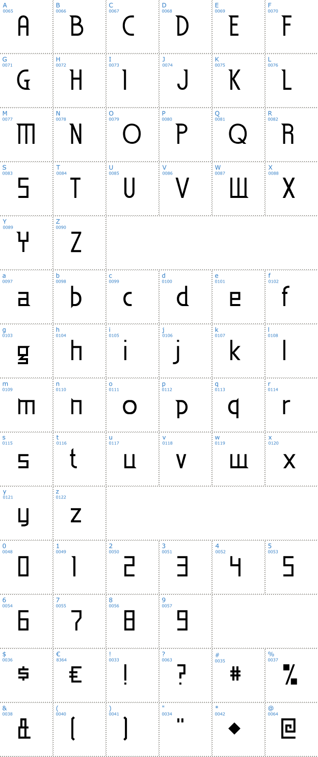 Schriftzeichen Eden Mills Font