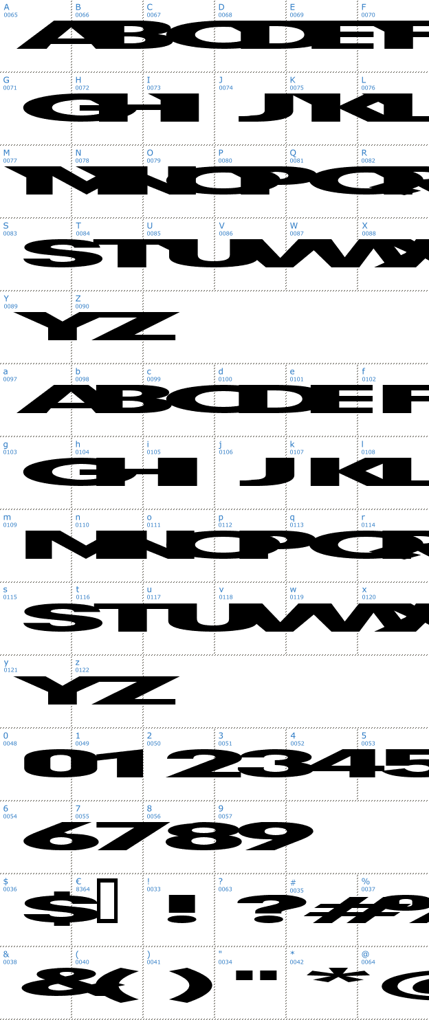 Schriftzeichen First Blind Font