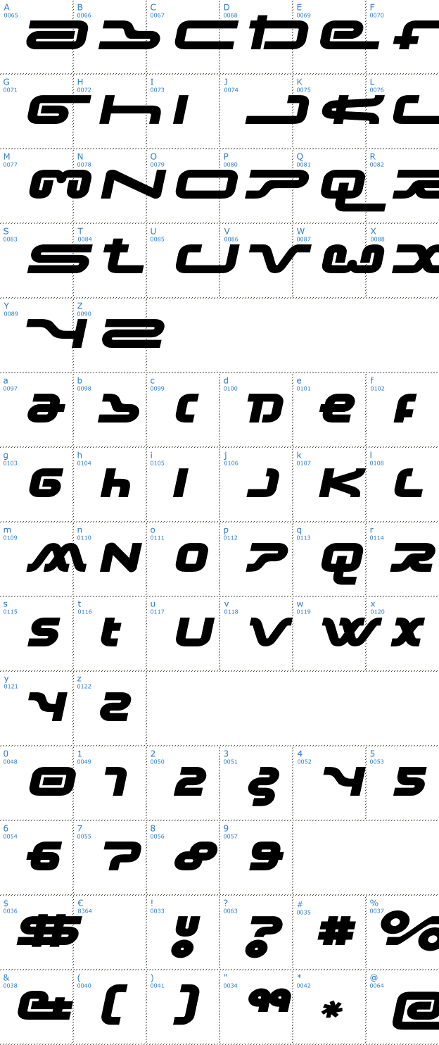 Schriftzeichen Frozedotre Font