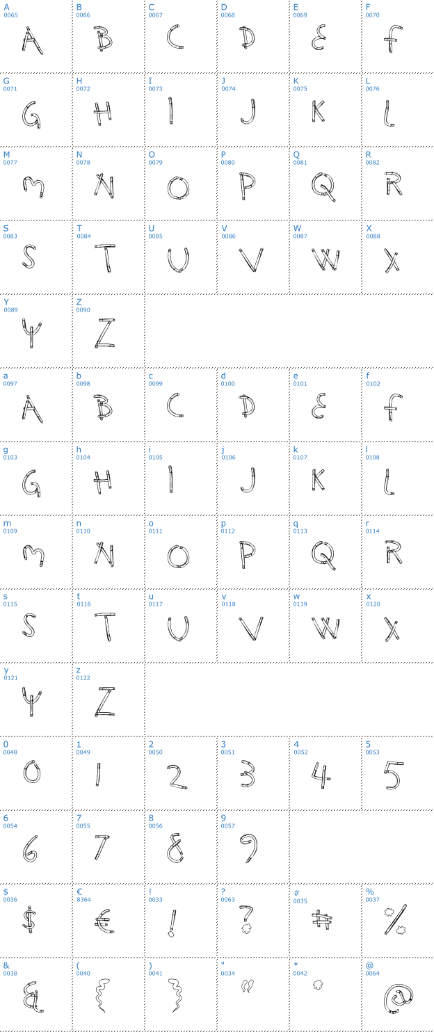 Schriftzeichen Holy Smokes Font
