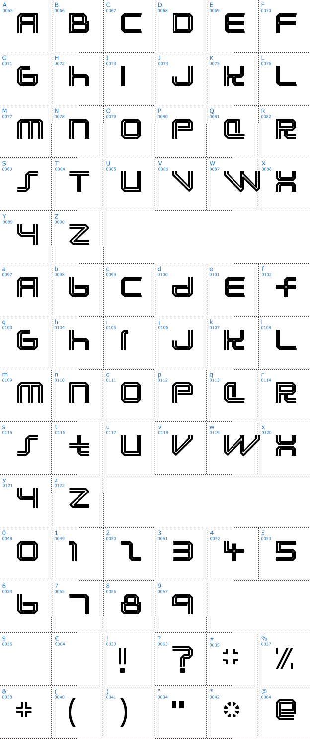 Schriftzeichen Lunasol Font