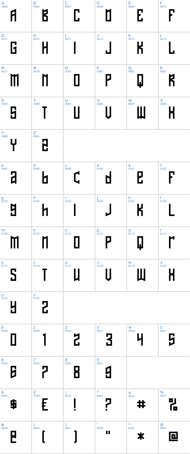 Schriftzeichen Naftalene Font