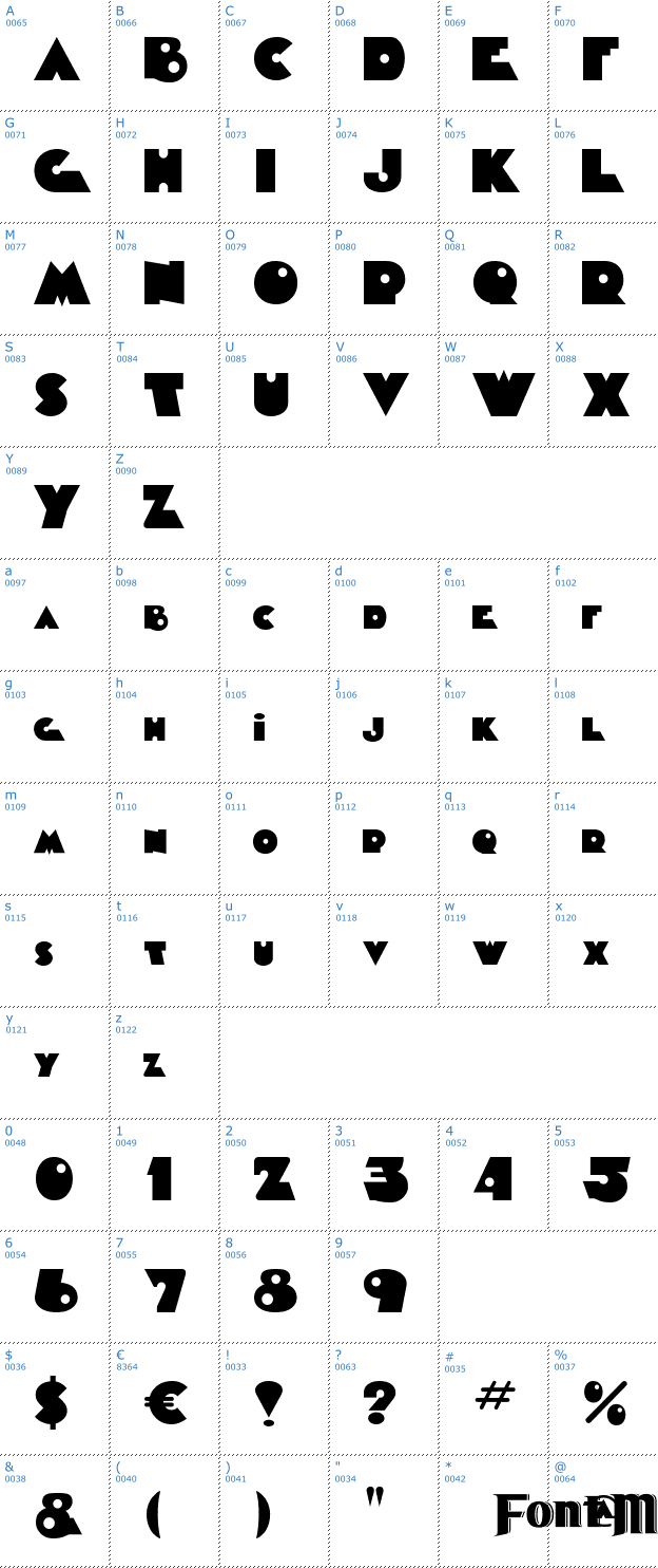 Schriftzeichen Timepiece Font