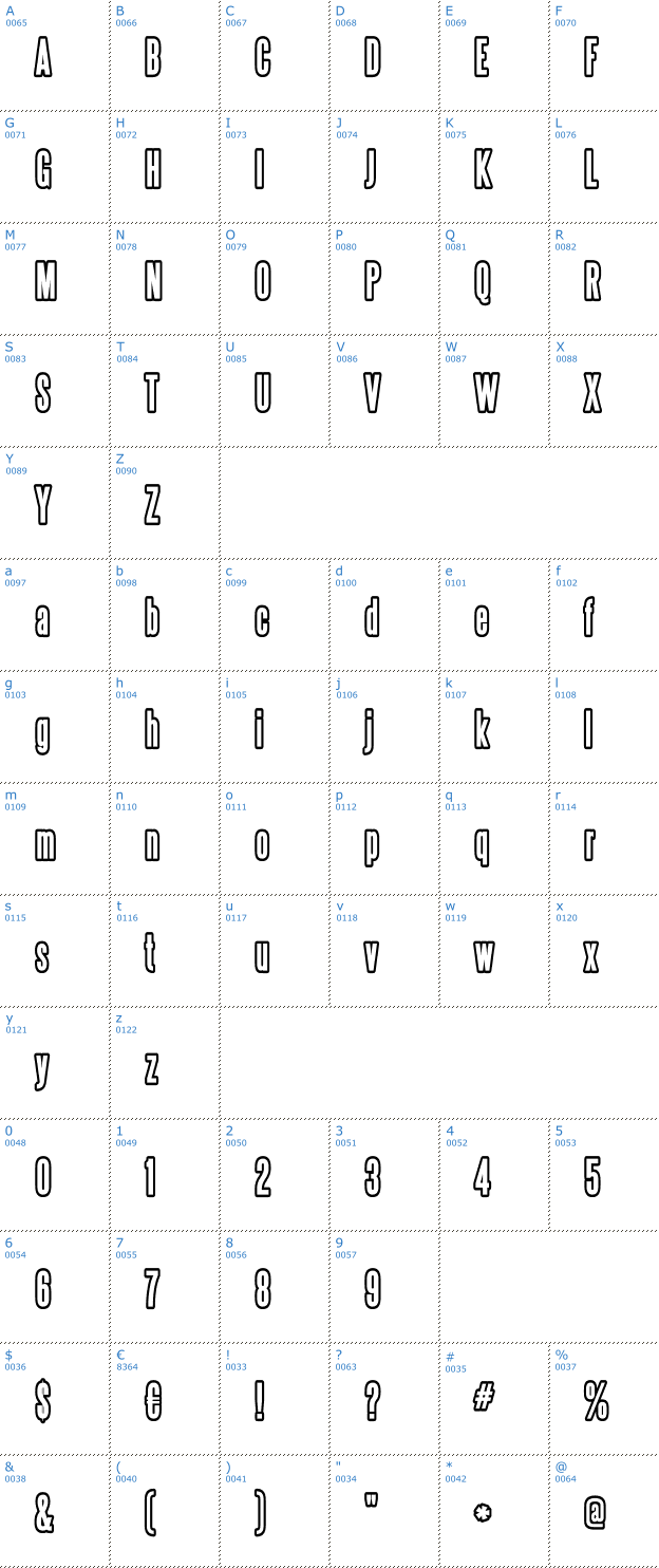 Schriftzeichen Steelfish Outlined Font