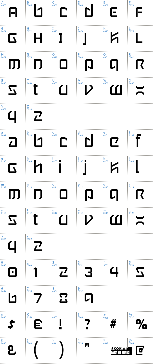 Schriftzeichen Wintermute Font