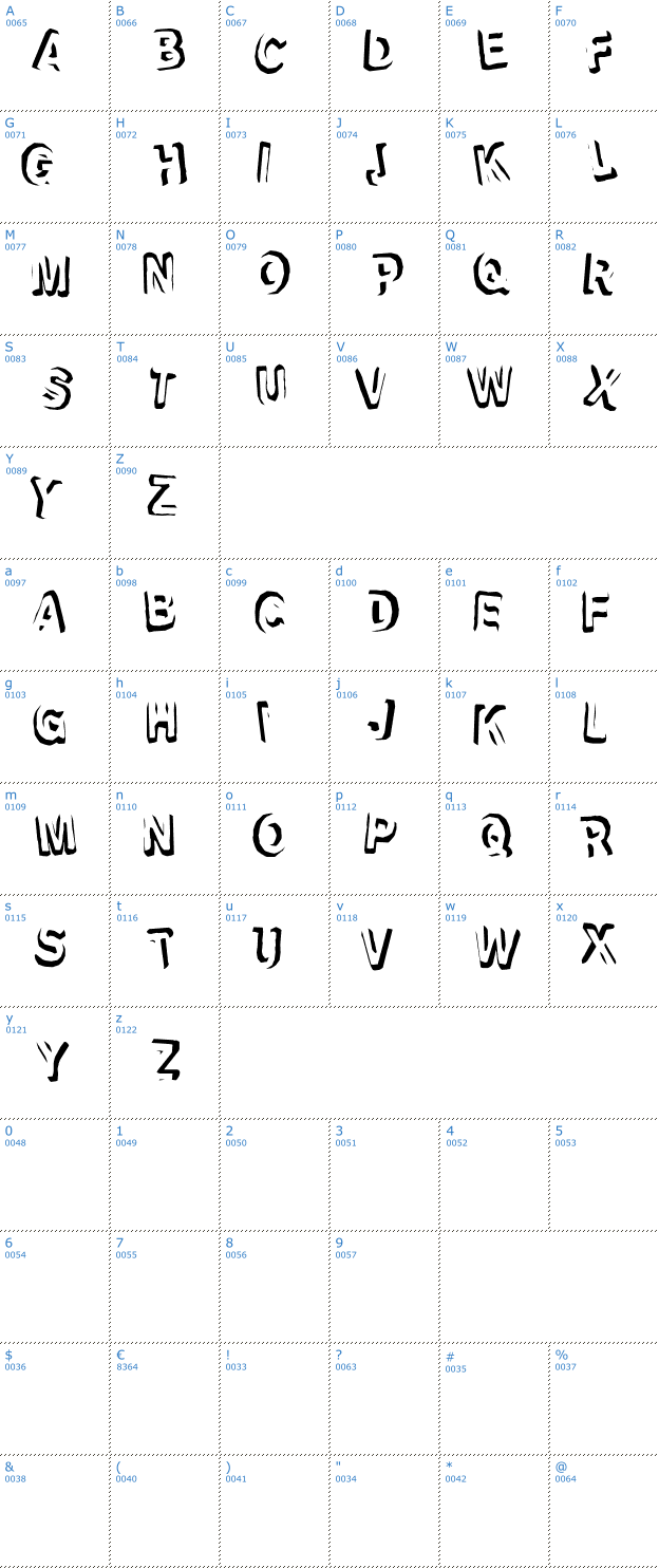 Schriftzeichen Refrigeration Font