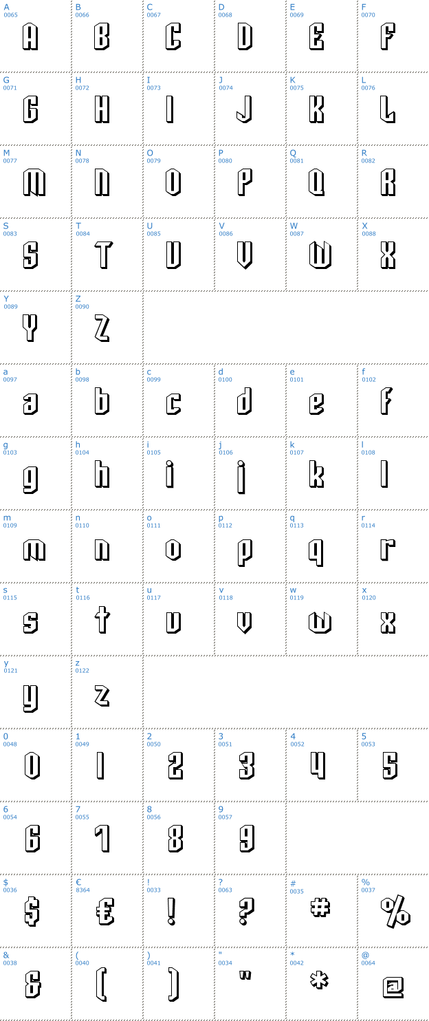 Schriftzeichen SF Archery Black Shaded Font
