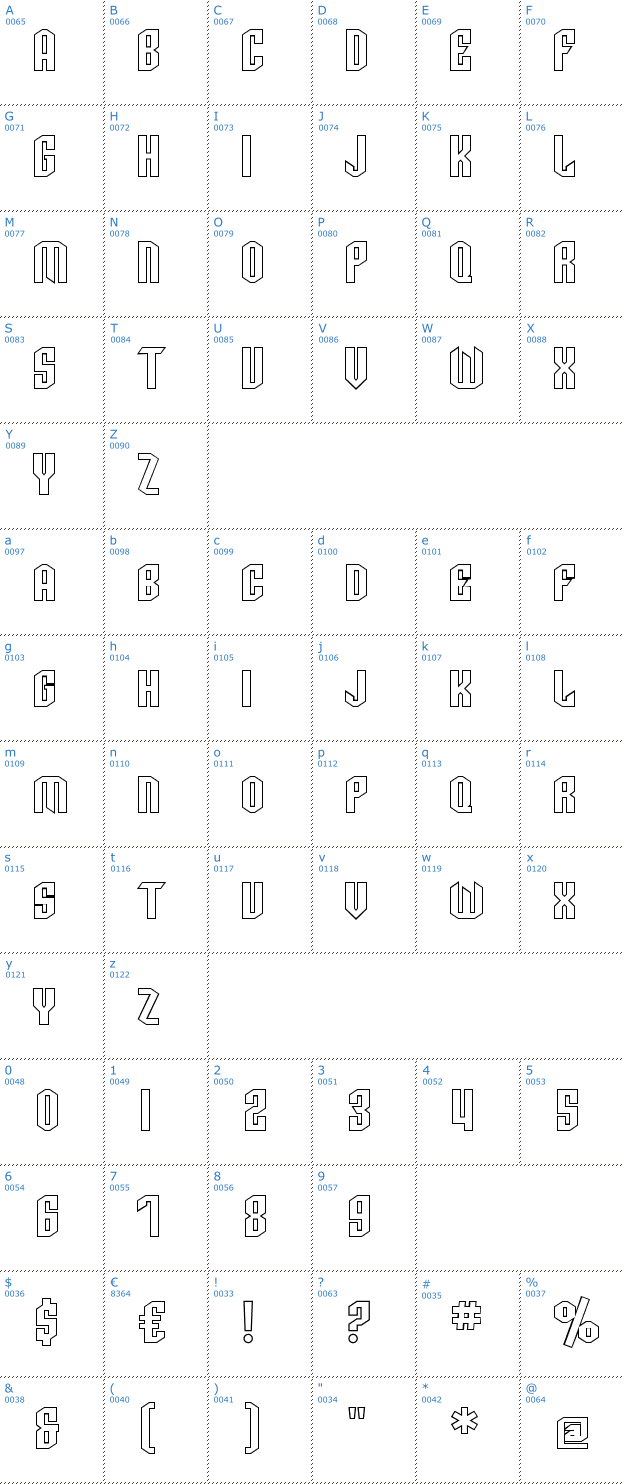 Schriftzeichen SF Archery Black SC Outline Font