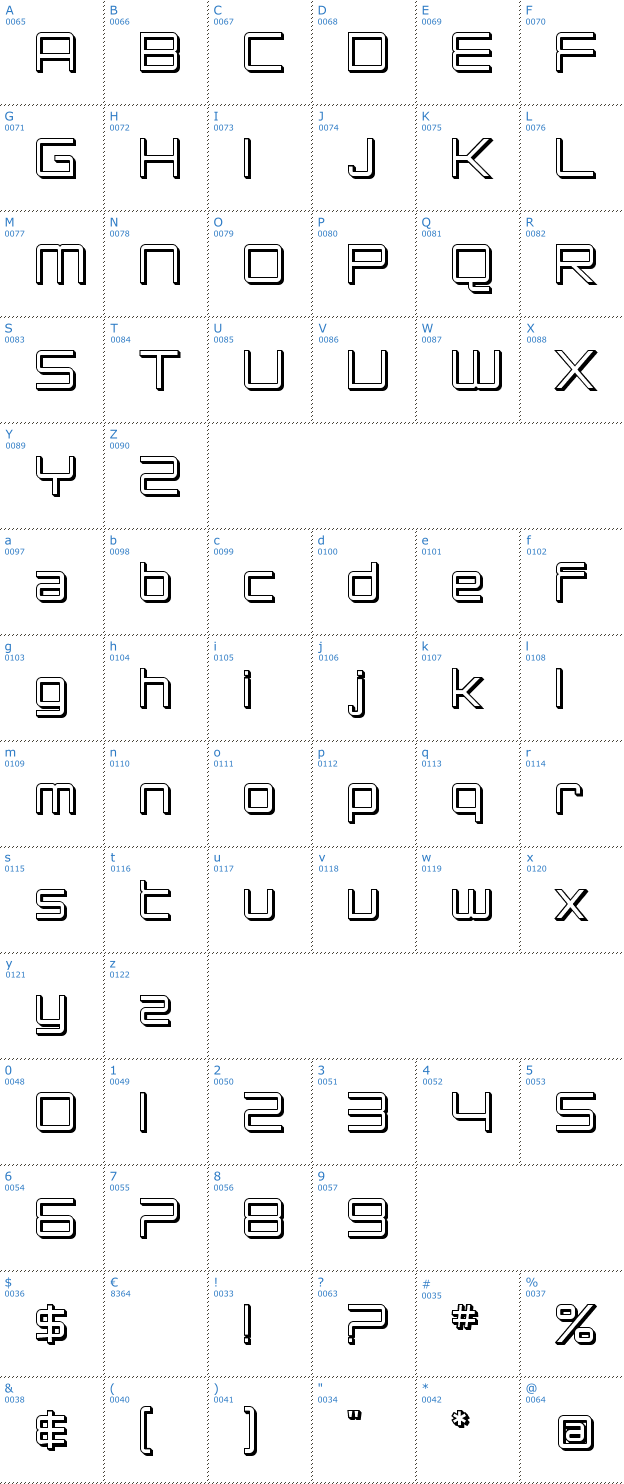 Schriftzeichen SF Chromium 24 Font