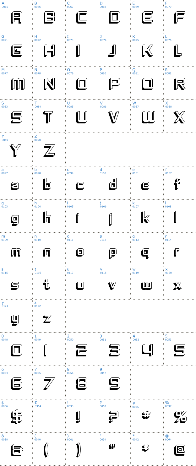 Schriftzeichen SF Fedora Titles Shadow Font