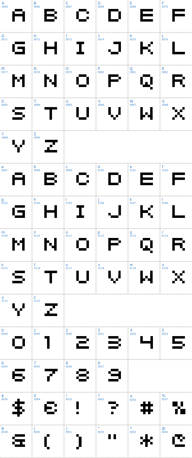 Schriftzeichen SF Intermosaic Font