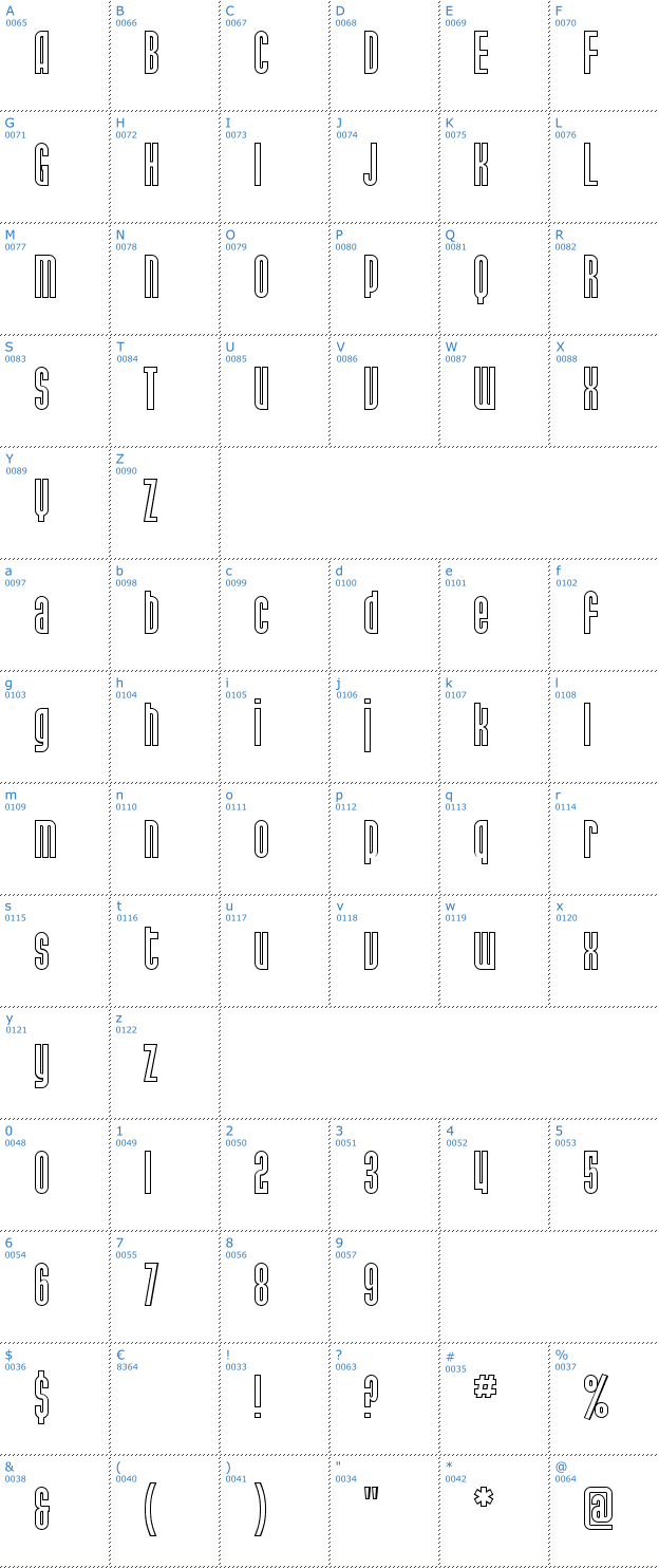 Schriftzeichen SF Port McKenzie Outline Font