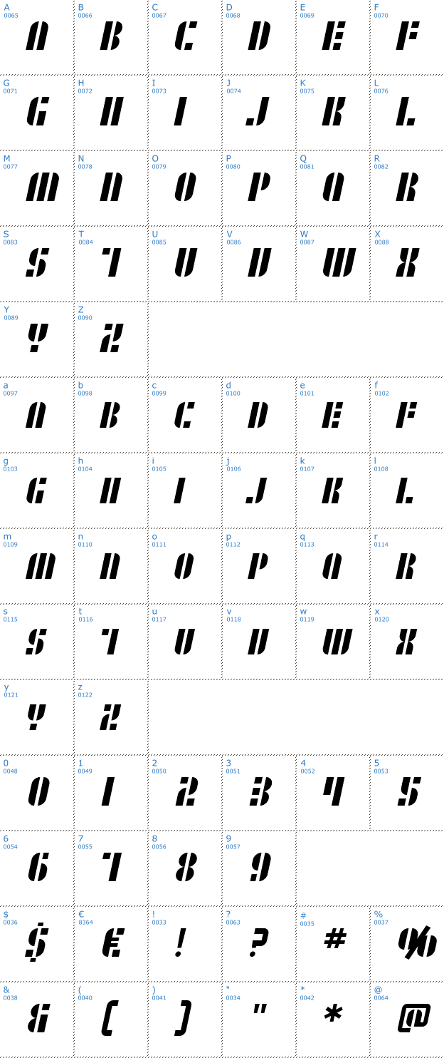 Schriftzeichen SF Retrosplice SC Font