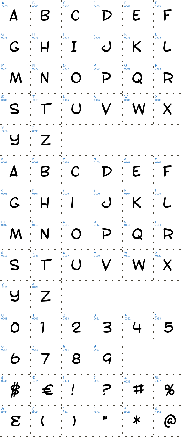 Schriftzeichen SF Toontime Font