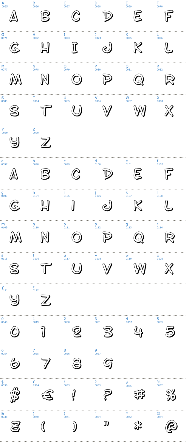 Schriftzeichen SF Toontime Shaded Font