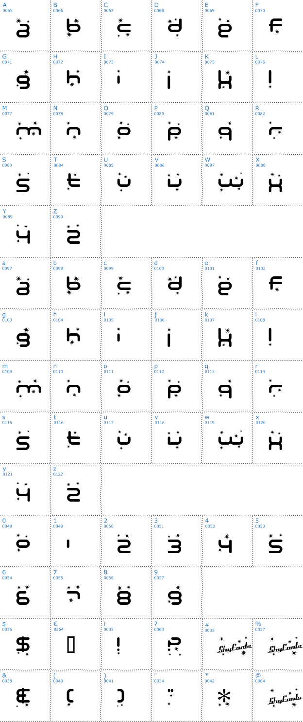 Schriftzeichen SF Technodelight Font