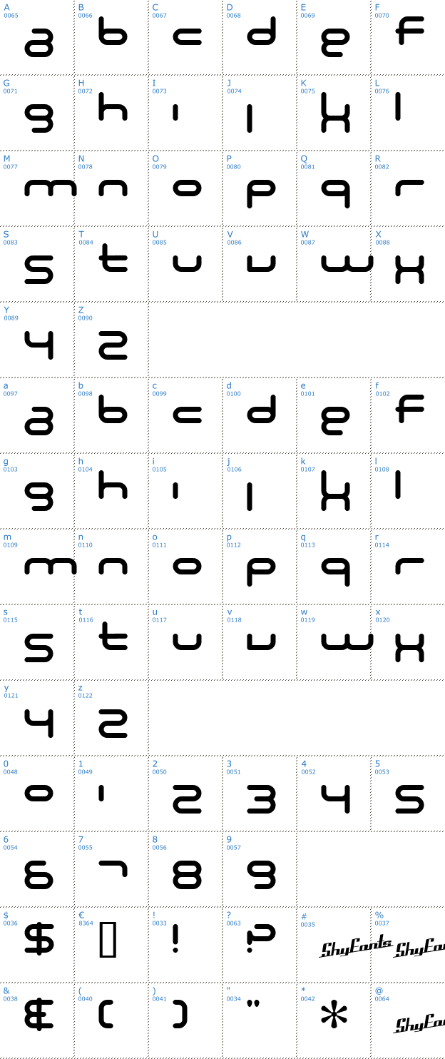 Schriftzeichen SF Technodelight NS Font