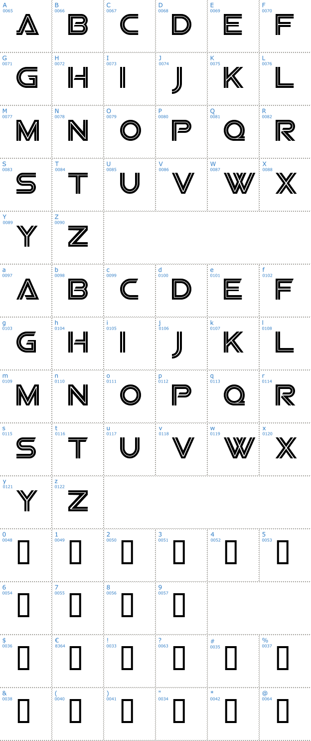 Schriftzeichen Viper Squadron Font