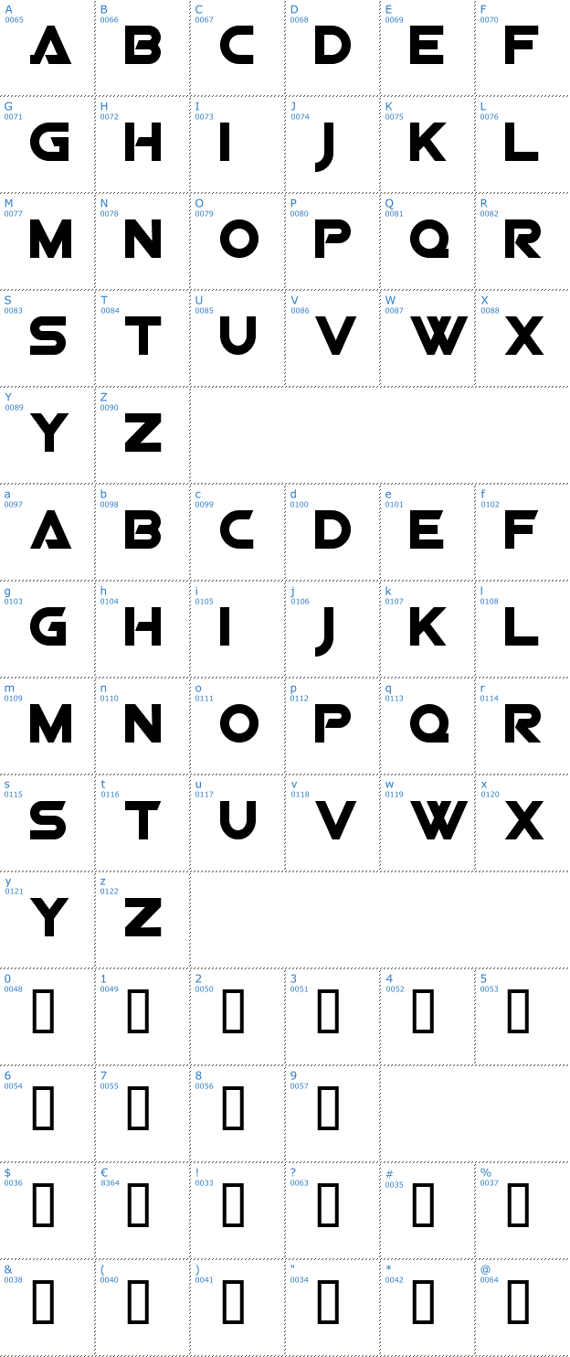 Schriftzeichen Viper Squadron Solid Font