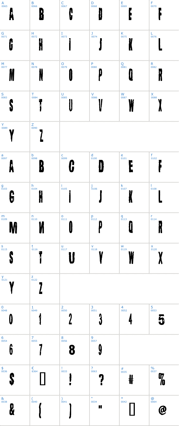 Schriftzeichen Lugosi Font