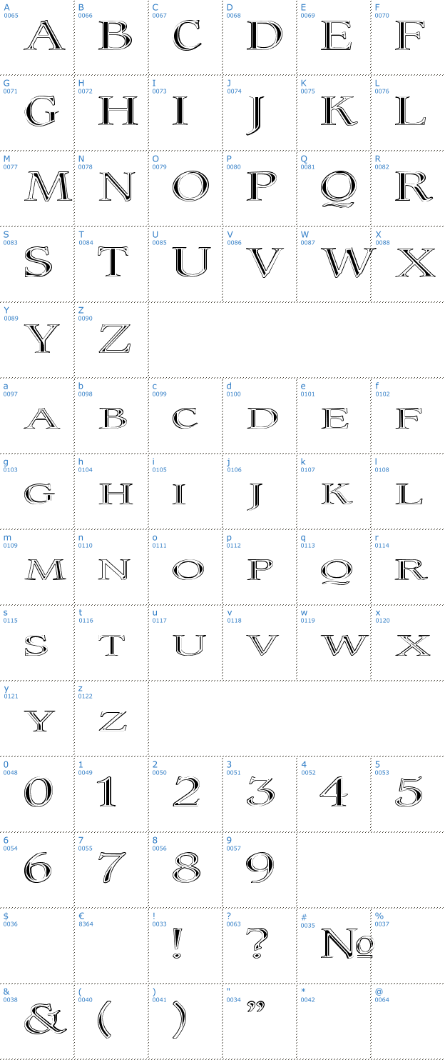 Schriftzeichen Coltaine No 1 Font