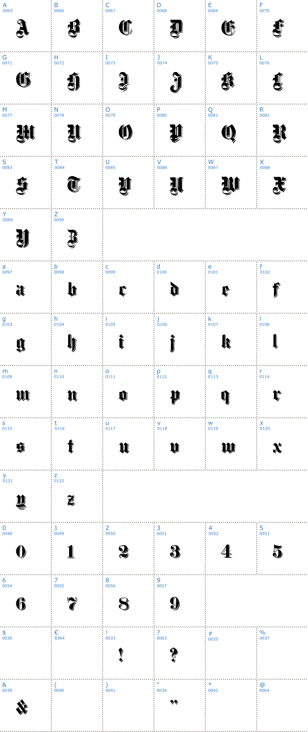 Schriftzeichen Dampfplatz Shadow Font