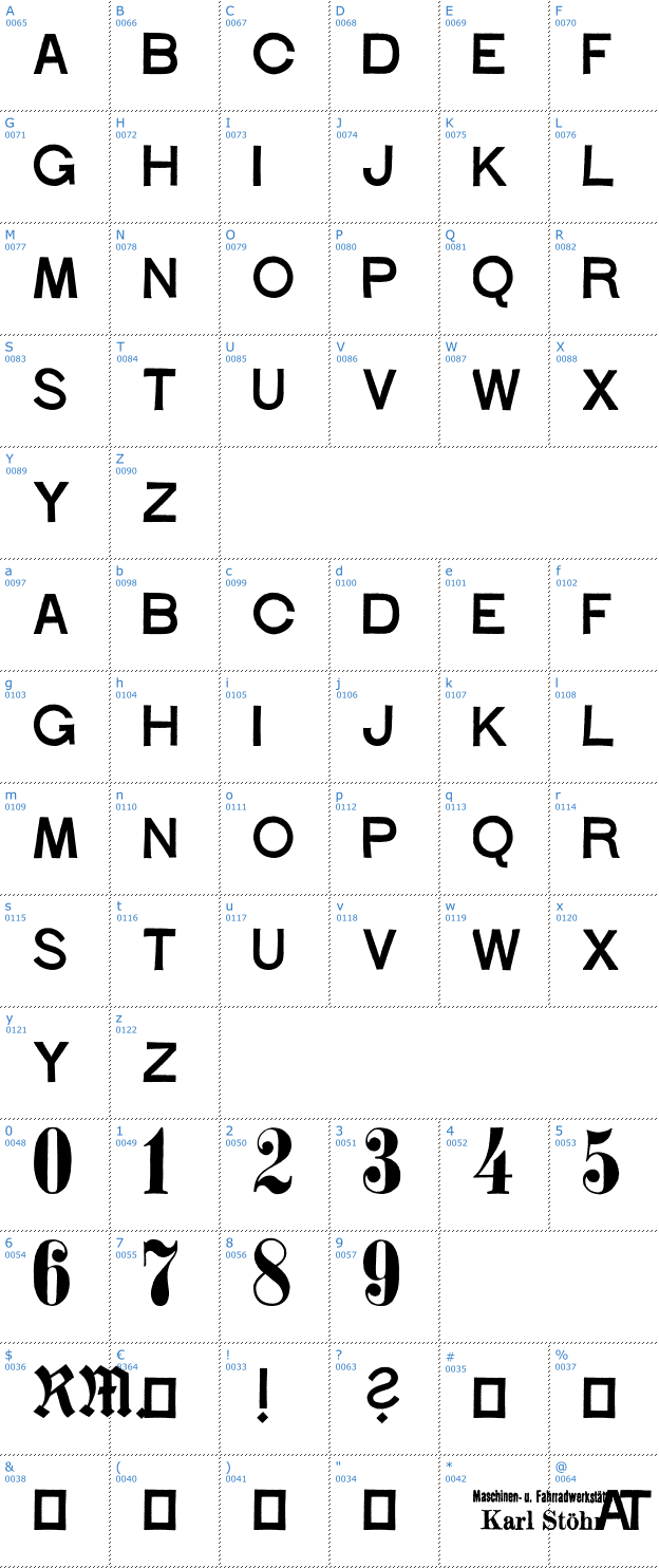 Schriftzeichen Sthr Numbers Font