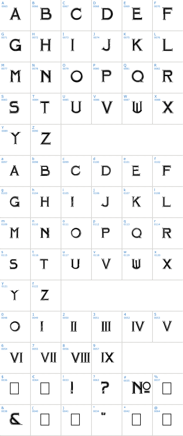 Schriftzeichen Mosaic Inline Font