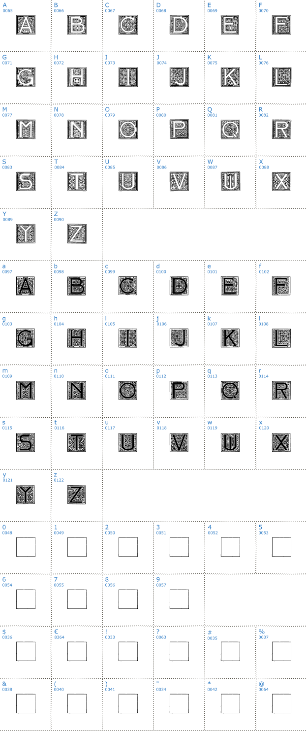 Schriftzeichen Mosaic Initials Font