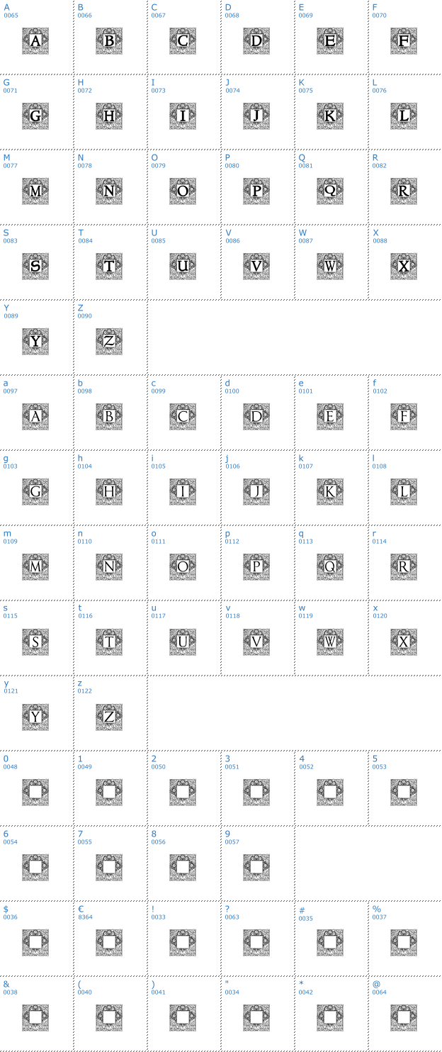 Schriftzeichen Topiary Initials Font