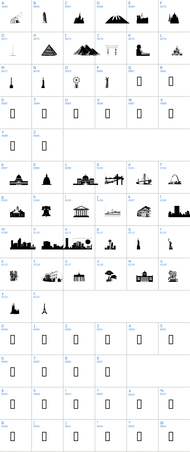 Schriftzeichen WM Architect 1 Font