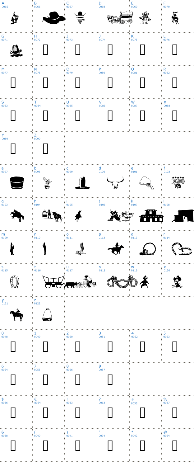 Schriftzeichen WM Western 1 Font