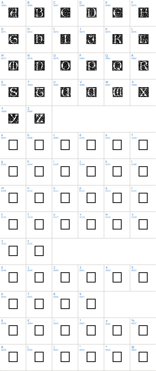 Schriftzeichen Eileen Caps Font