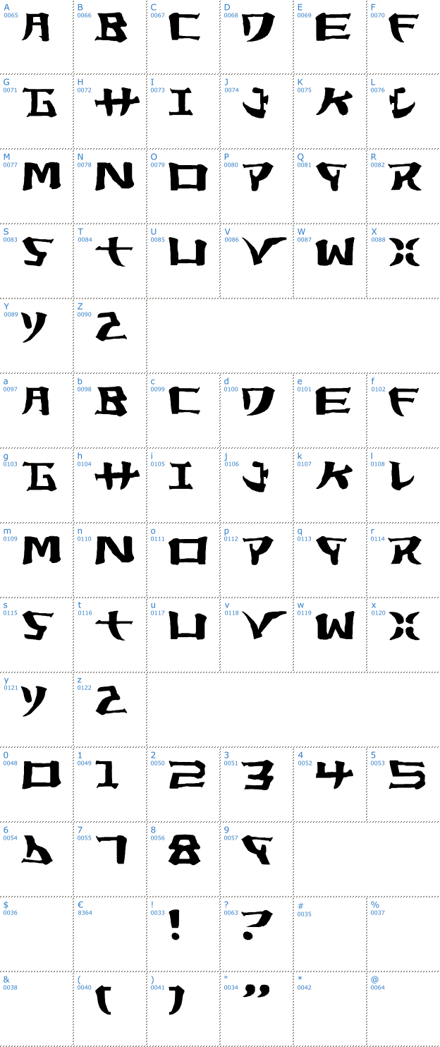 Schriftzeichen Yorstat Font