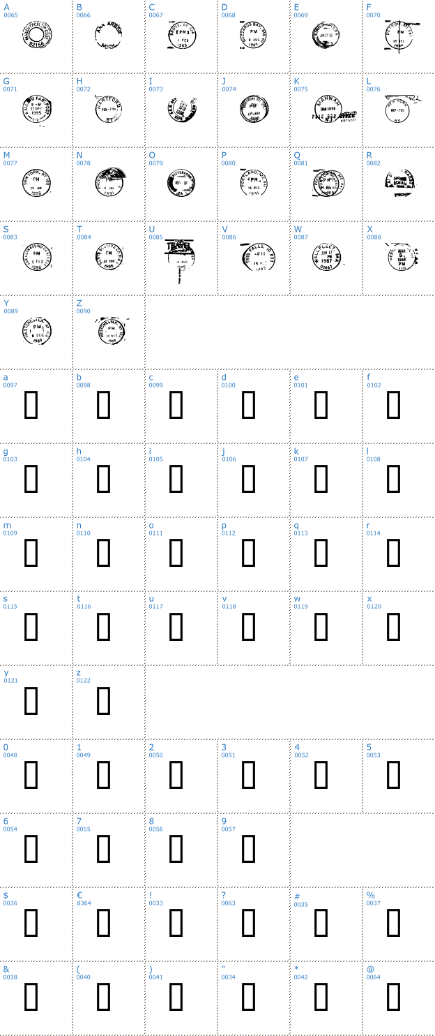 Schriftzeichen Dead Letter Office Twenty Nine Font