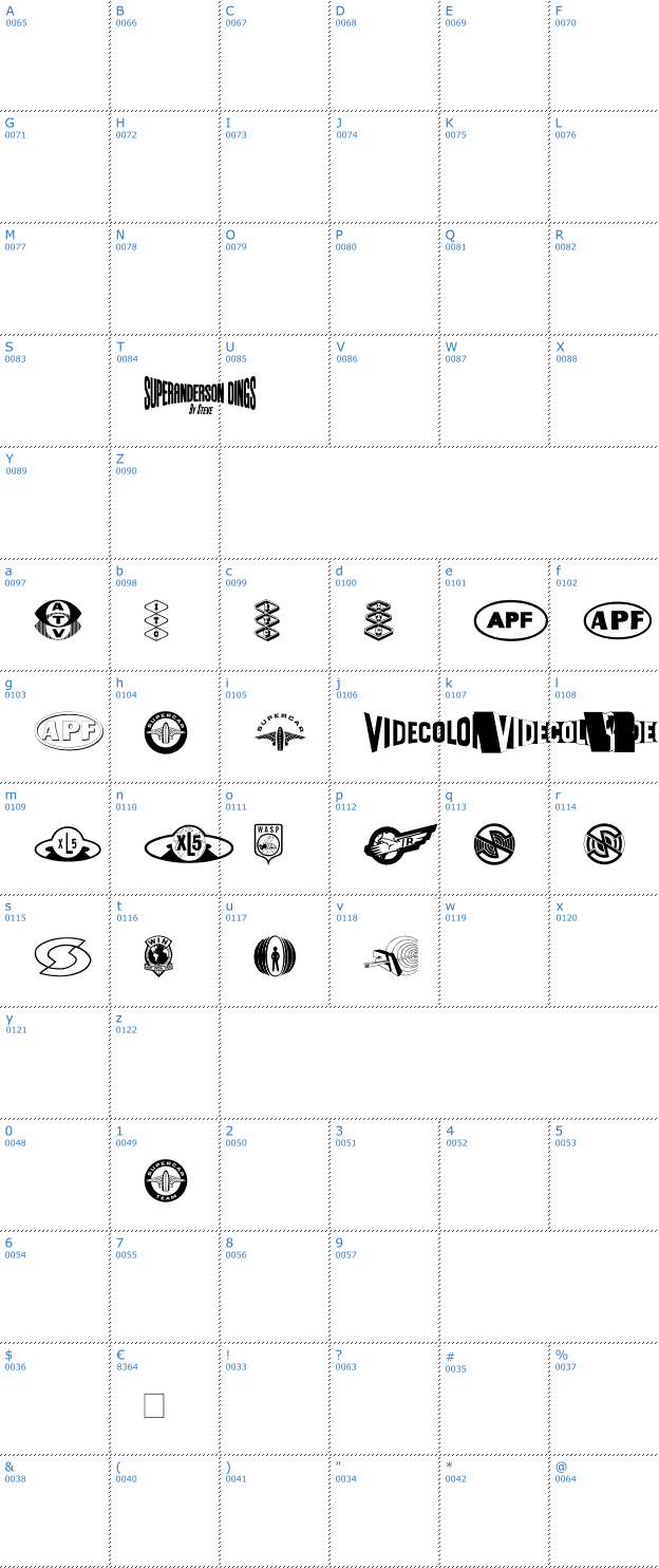 Schriftzeichen Anderson Dings 1 Font