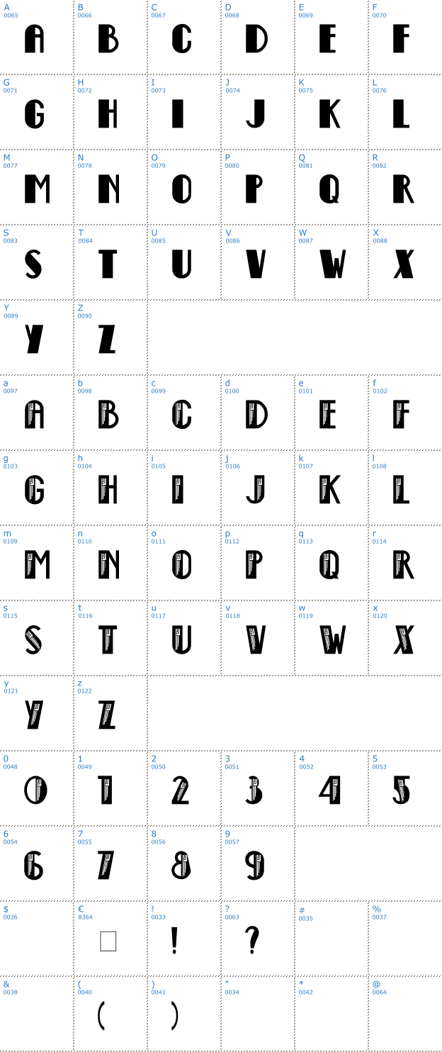 Schriftzeichen Empire State Deco Font