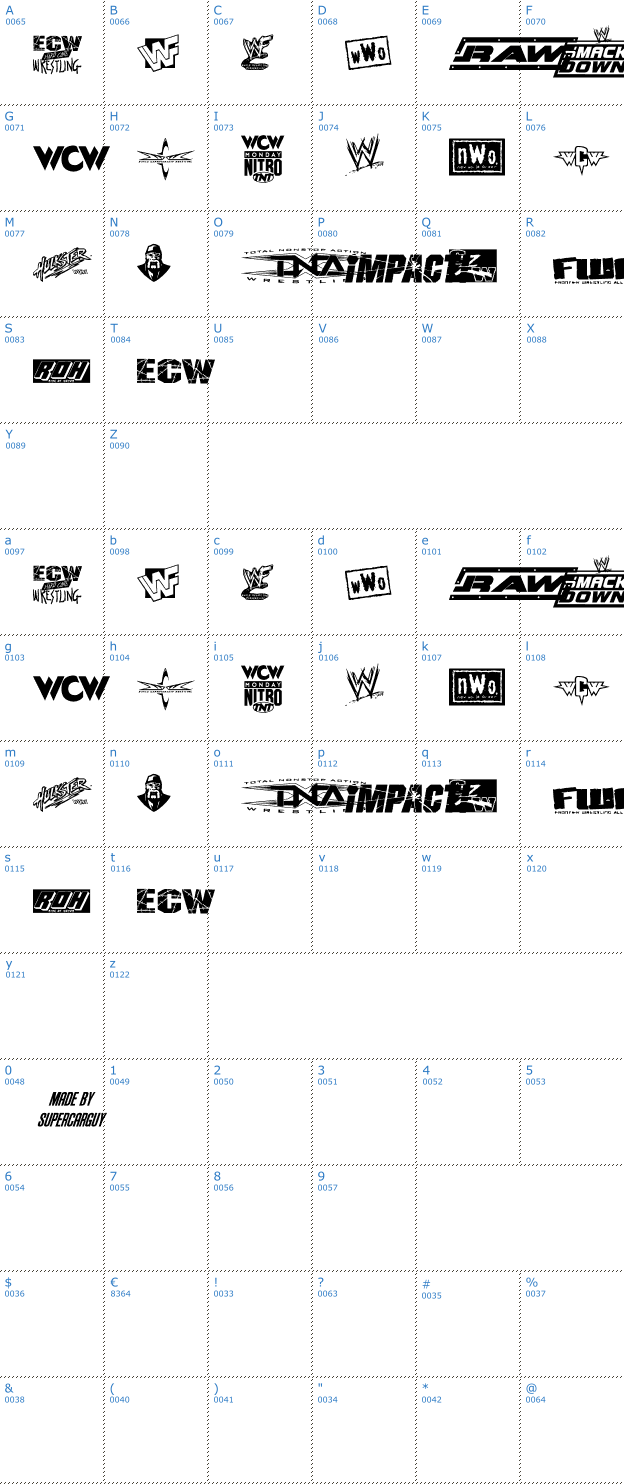 Schriftzeichen Pro Wrestling Logos Font