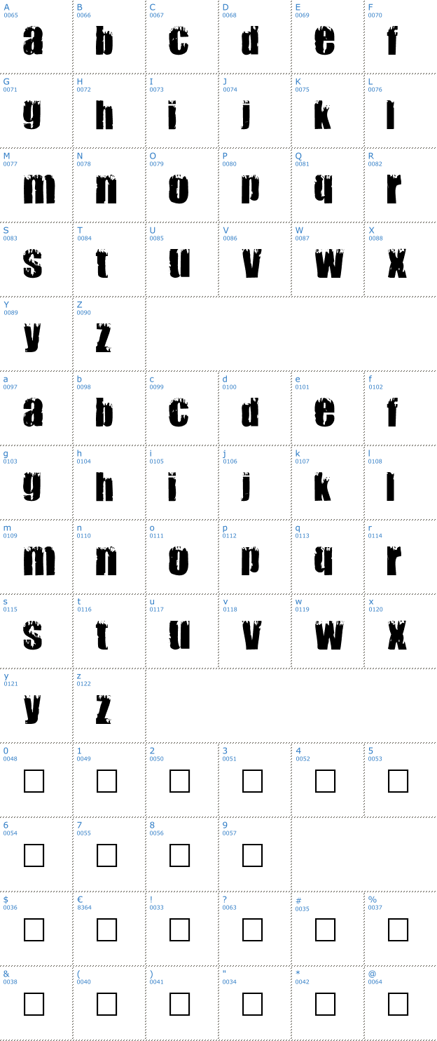 Schriftzeichen Mark Font