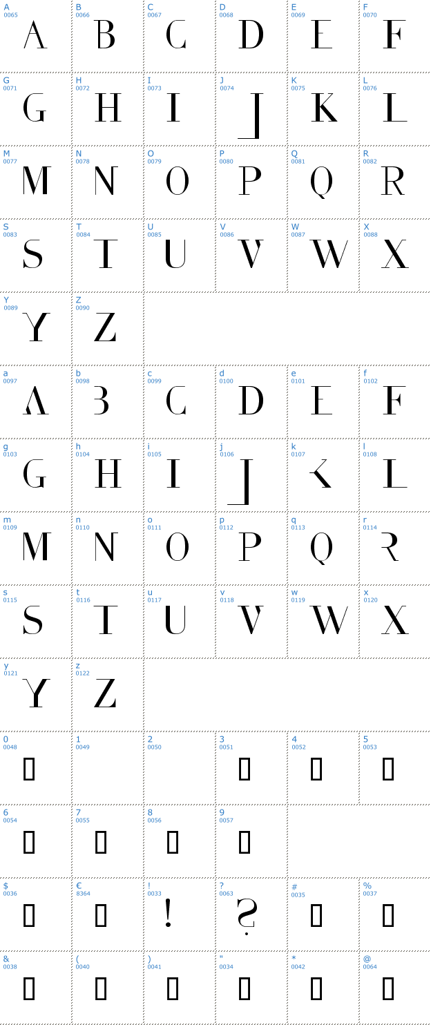 Schriftzeichen Vaganz Font