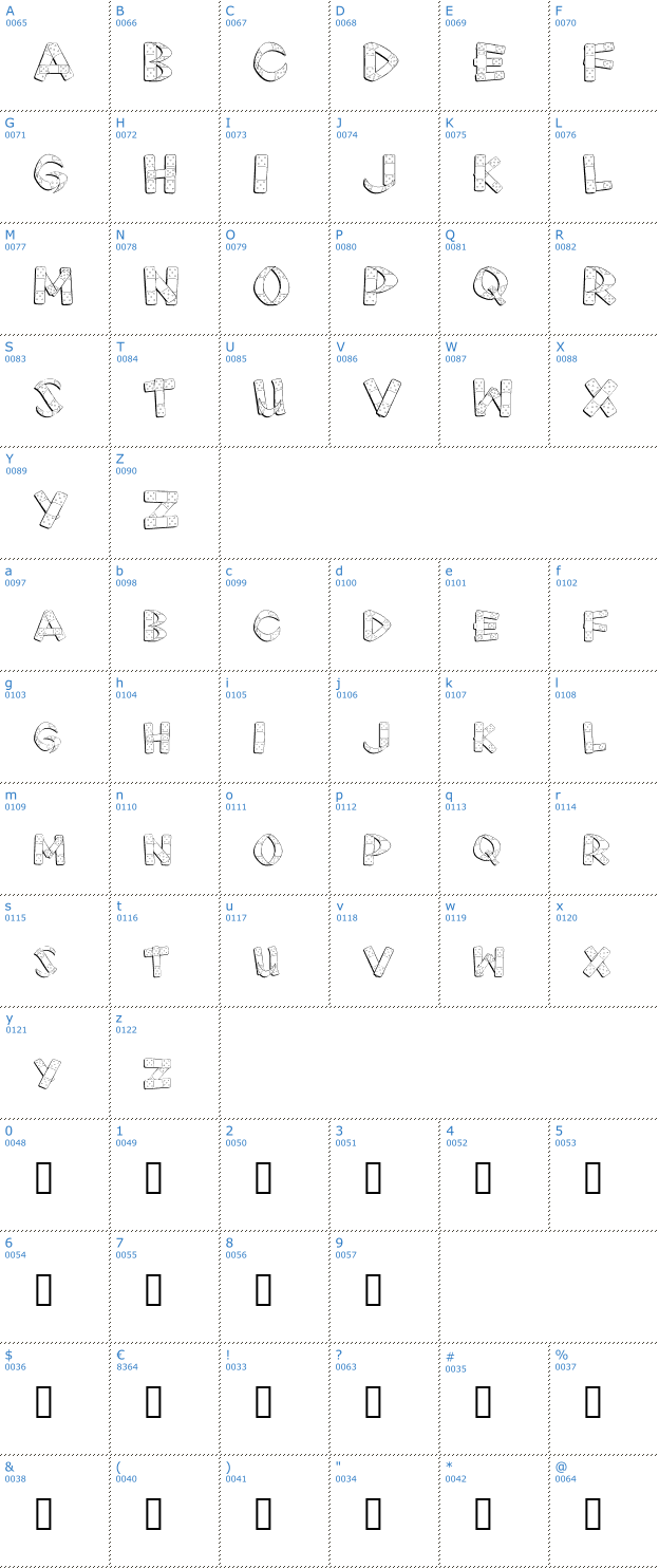 Schriftzeichen First Aid Font