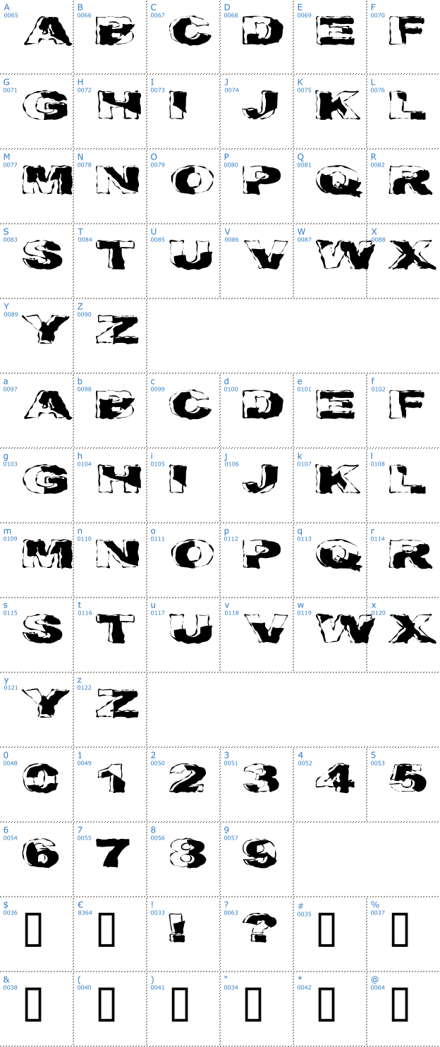 Schriftzeichen Crackaddict Font