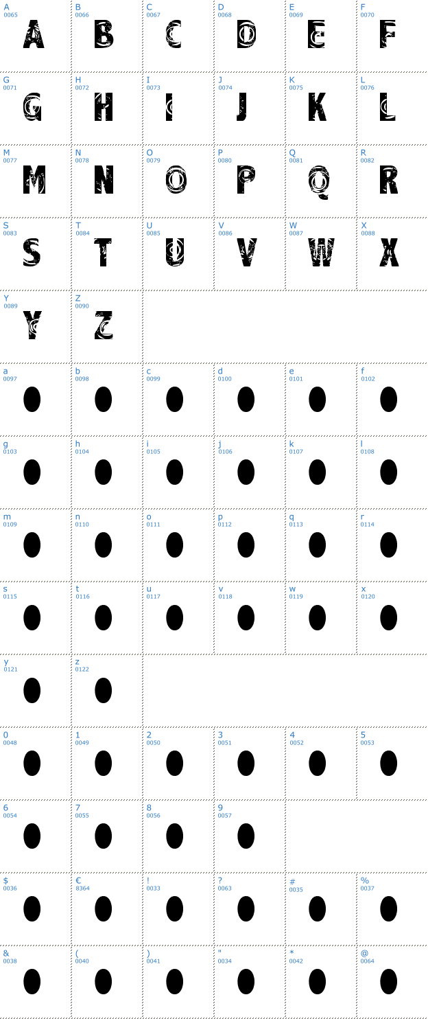 Schriftzeichen Raindrop Splash Font