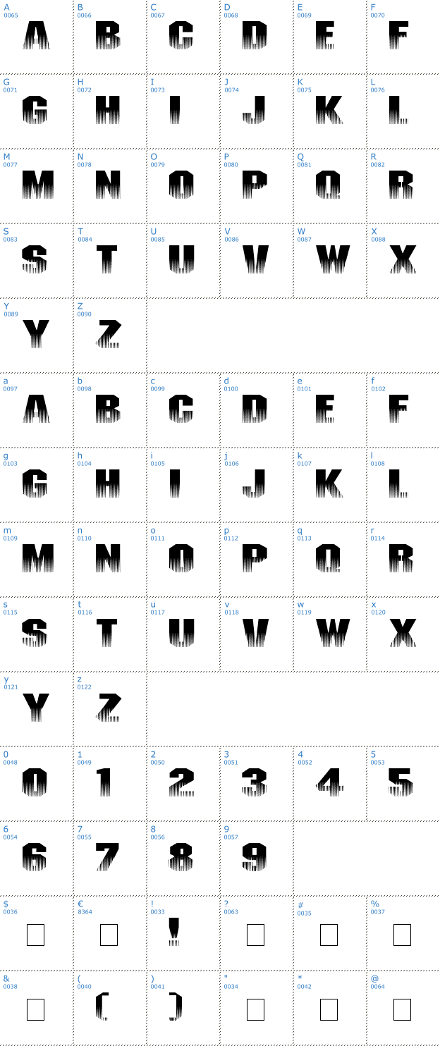 Schriftzeichen Invisible Killer Font
